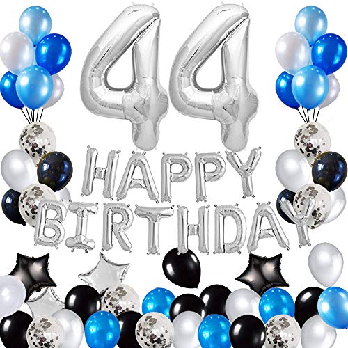 Risehy 44th Birthday Decorations Birthday Party Supplies Set- Foil Happy Birthday Banner Foil