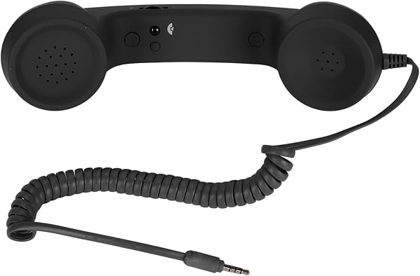 携帯電話用レトロ電話受話器 USB付き Bluetoothコードレス受話器 放射防止 ブラック (黒) - 5