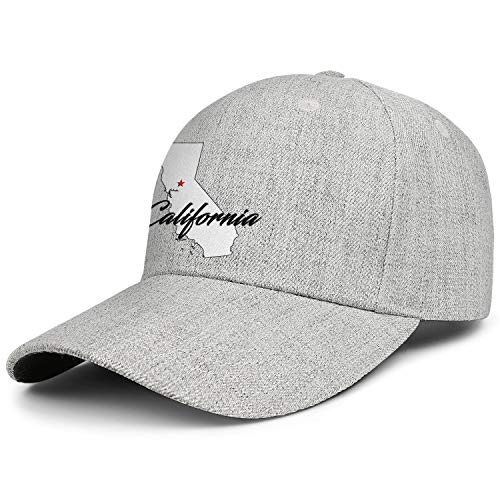 FYFYOK Baseball Hat Casual California Map Roll Snapback Cute Cap Unisex