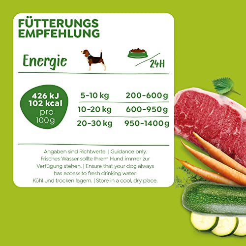 WOW Hundefutter nass Adult mit Rind, 11x 150g I reichhaltiges Nassfutter für ausgewachsene Hunde Aller Rassen I Beste Qualität mit viel Fleisch, Karotten & Zuccini I hohe Akzeptanz & Verträglichkeit