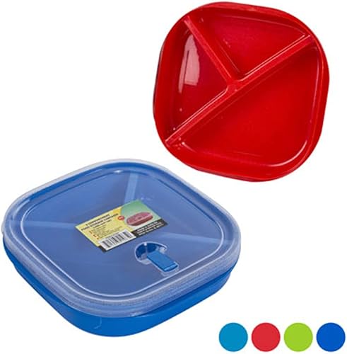 Miniatura 4 de Juego de 4 recipientes de almacenamiento de alimentos para microondas, caja de preparación de comidas, cajas Bento - 3 secciones  compartimentos