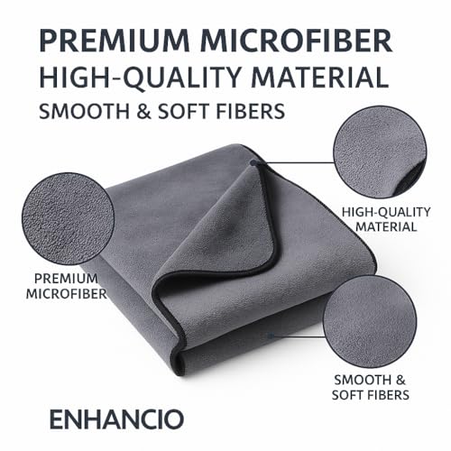 Image of 500 GSM Microfiber Drying Towels 75x35 cm | Ultra Thick Super Absorbent Car Drying Cloth | Lint Free Scratch Free for Car Bike Home Cleaning | Auto Detailing Towel | Pack of 2 | Grey