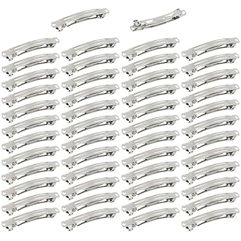 50 Pack Silver DIY Metal Hair Clips Cover