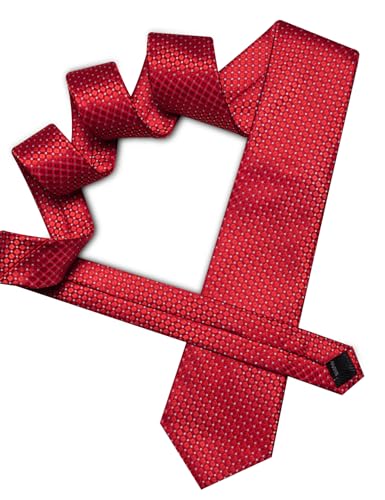 Image of YOHOWA Men Plaid /Striped Ties Set Silk Business Wedding Formal Fashion Necktie and Pocket Square Cufflinks Set