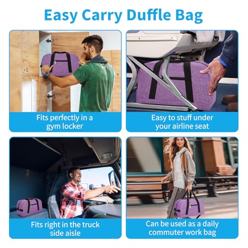 Image of Apenze Small Gym Bag 14 inch lightweight Carry On Mini Duffel Bag for Travel Sport - Lavender Purple