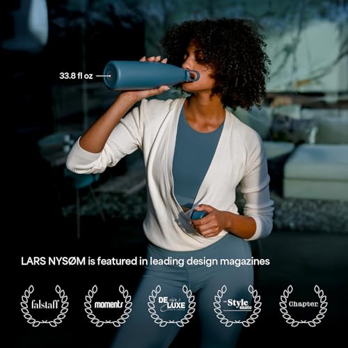 Image of LARS NYSOM Stainless Steel Insulated Water Bottle 25oz 34oz | Insulated Thermo Flask for Hot and Cold Beverages | Leakproof Drinking Bottle (Taupe Brown, 33.9oz)
