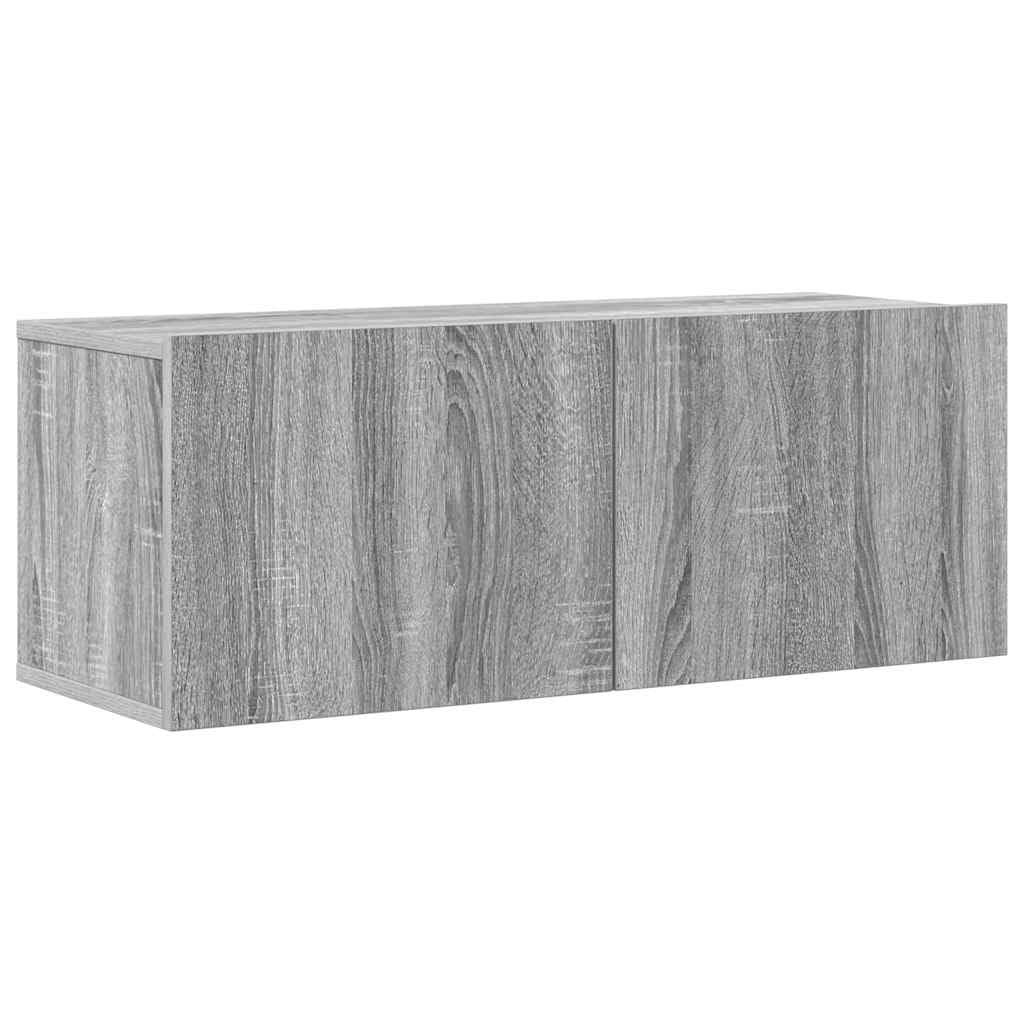 vidaXL Ensemble de Meubles TV 4 pcs Centres de Divertissement Armoires Multimédia Meubles de Salle de Séjour Intérieur Sonoma Gris Bois d'Ingénierie