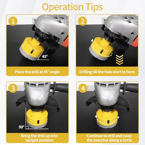Teronbeta Diamant Fliesenbohrer 95mm, M14 Vakuumgelöteter Diamantbohrer Lochsäge Kernbohrer für Fliesen Porzellan Keramik Granit Marmor