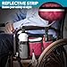 SHIFANQI Wheelchair Bag with Cup Holder, Wheelchair Accessories Armrest Side Bag Multi Pockets Pouch for Electric Wheelchairs, Walker, Rollators & Mobility Scooters, Adults, Seniors, Plum