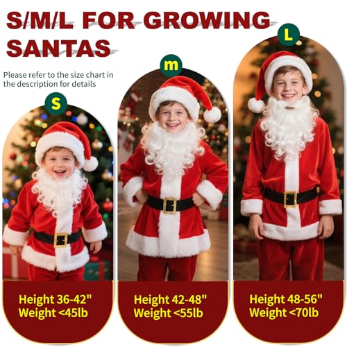 Disfraz Completo de Santa Claus para Niños 9 Piezas miniatura 5
