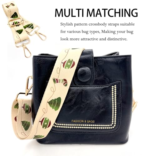 Image of Dsigo Purse Strap, 1.5 inch Wide Gold Alloy Buckle Floral Printing Crossbody Shoulder Strap for Bag Handbag Crossbody Bags