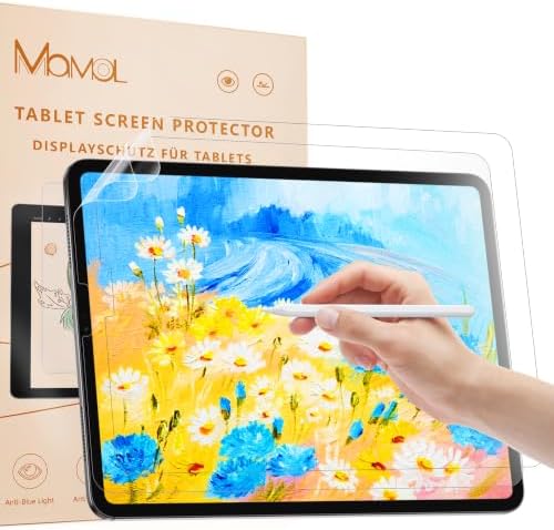 Mamol 2 Stück Papier Schutzfolie für iPad Pro 12,9 Zoll 2022,2021,2020,2018, Papier-Displayschutzfolien, matte Papierfolie zum Zeichnen, Skizzieren und Schreiben mit dem Apple Penc