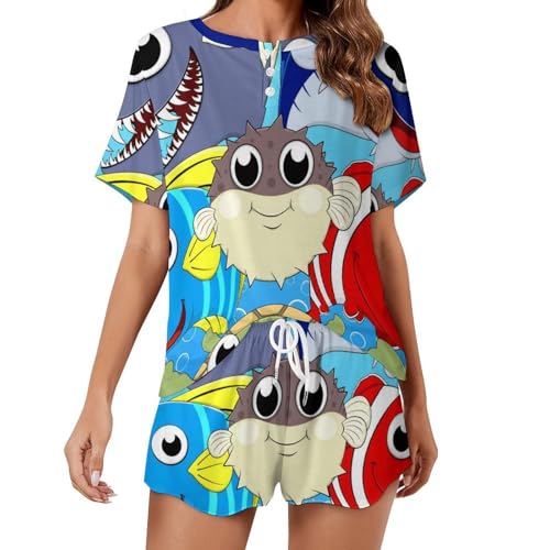 Pyjama tortue baleine requin pour soirées d'été et cocooning mer