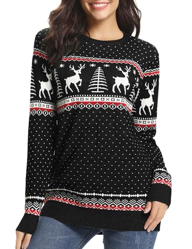 Image of Totatuit Womens Oversized Sweaters Casual Long Sleeve Crewneck Striped Knit Pullover Tops Cute 2025 Fall Sweaters
