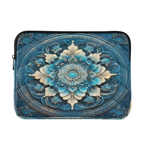 Funda para portátil 13-14 pulgadas impermeable azul mandala