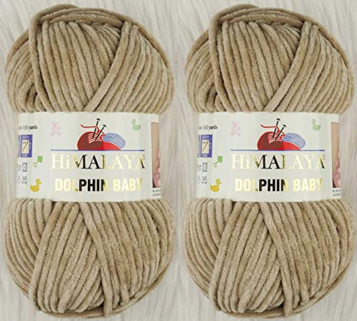 Himalaya Yarn Dolphin Baby 2 Skeins 264 Yards 2x100gram Super Bulky Polyester Baby Yarn