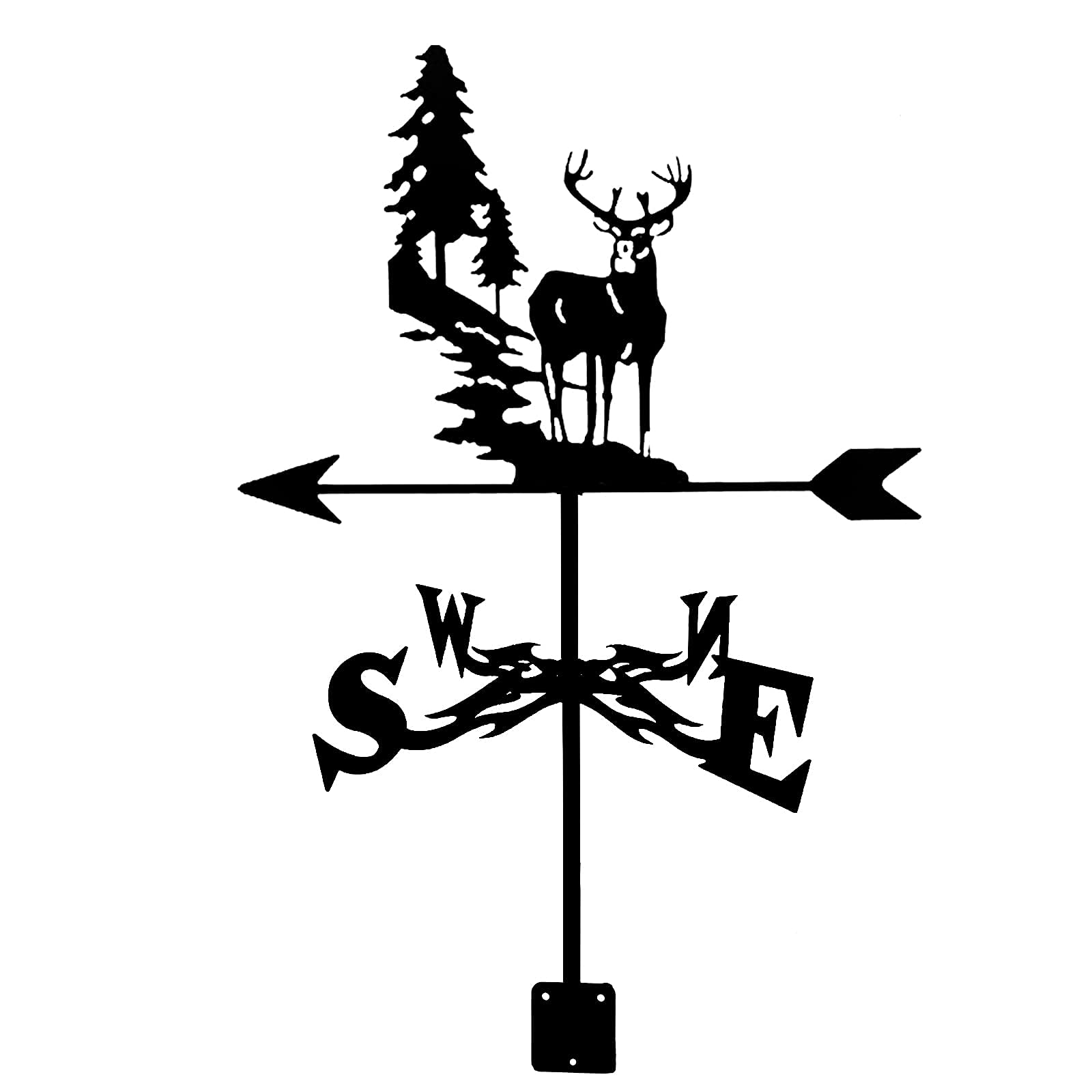 WIQUYBML wind vane Decoration Wind Vane, Ornament Weather Vane Weathervane Stainless Steel Weathercock Direction Indicator Garden Stake Art Decor for Roof Mount (Wild Elk)