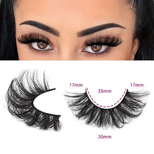 Focipeysa Lashes Mink Fluffy Wispy False Eyelashes 20Mm Dramatic Faux Mink Eyelashes D Curl Long Fake Lashes Pack Look Like Extension #TOP1