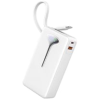 Power Bank, 10000mAh Mini Caricatore Portatile 22.5W Ricarica Rapida, Ultra Portatile Powerbank con USB C Cavo Integrato, Batterie Esterna di 3 porte uscita per iPhone 16 Samsung Xiaomi Android iPad