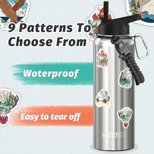 Image of 40oz Insulated Water Bottle (Cold for 48 Hrs),BPA Free&Leak Proof,Stainless Steel Water Flask,Water Jug with Straw Spout Lids for Gym,Hiking,Travel,Stainless