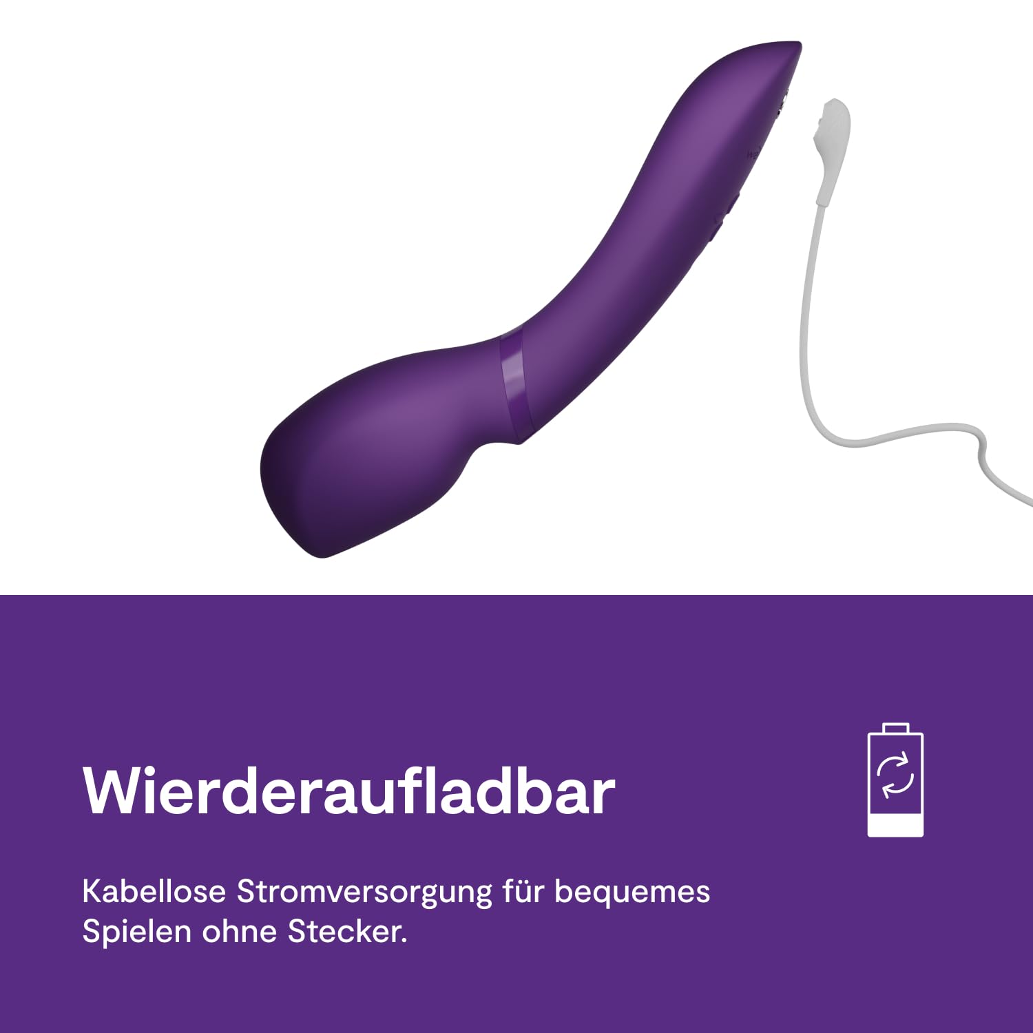 We-Vibe Wand 2 Massagestab-Vibrator- Kabelloser Massagestab App Steuerung - Sexspielzeug für Frauen - 10 Intensitätsstufen - Extrem Leise - Wasserdicht - Wiederaufladbar