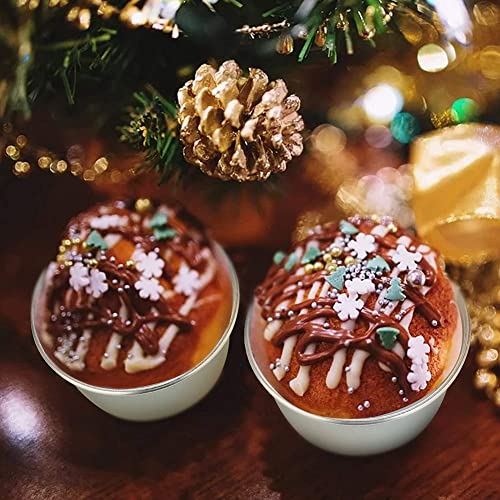 Pokhdye 12 Pieces Individual Molds Pudding Molds Cups Mini Molten Pans Non-Stick Cupcake Cake Cookie Pudding Mold - Image 4
