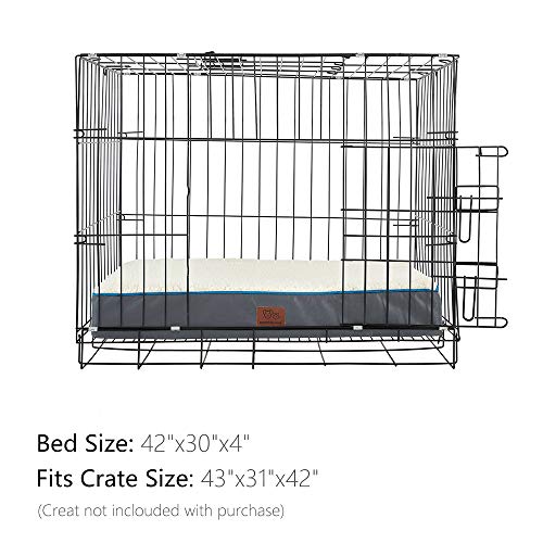 Sunstyle Home Orthopedic Foam Dog Bed For Large & X-Large Dogs Up To 100Lbs With Waterproof Removable Cover, Mattress Pet Mat Bed For Dogs & Cats - Orthopedic Egg Crate Foam Platform, Grey #TOP2