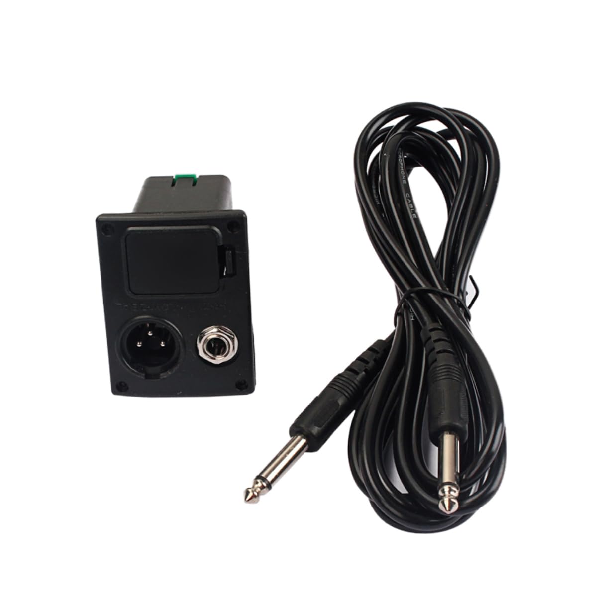 FONDOTIN Acoustic Guitar Battery Box with Pin Output Jack Amp Cable Eq Battery Holder for Active Pickup Electric Guitar Bass Ukulele Easy Access Replacement and Versatile Connectivity
