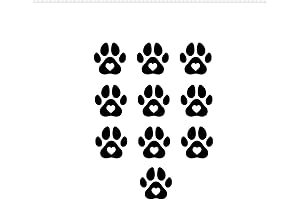 10 Mini Iron-On Paw Prints with Heart Center