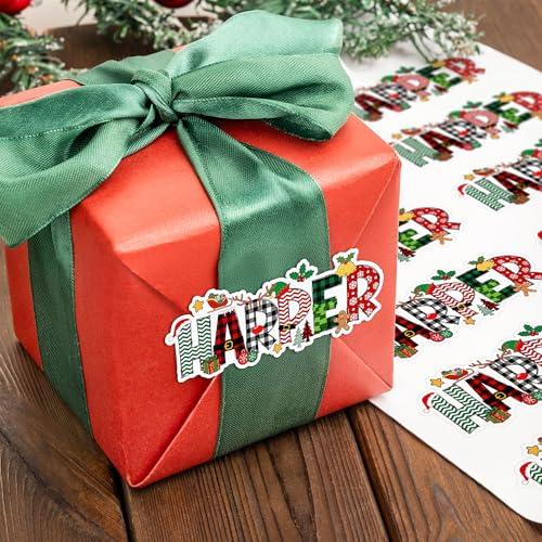 Image of Personalized Christmas Stickers, Custom Name Waterproof Christmas Gift Tags for Gift Box Holiday Decorations, Stockings, Party Favors (Name 2)