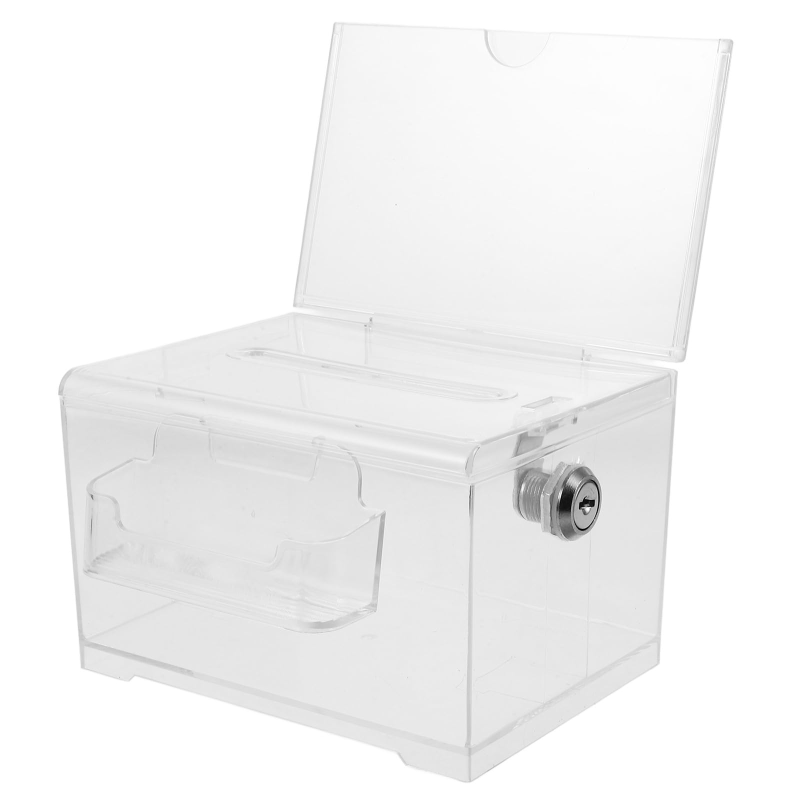 Boîte à Dons acrylique transparente avec serrure sécurisée MAGICLULU pour boîte à idées fente