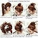 Kediciz Messy Bun Hair Piece Fake Hair Buns Scrunchies Extensions Synthetic Thick Updo Hairpieces Curly Wavy Chignon Ponytail for Women Orange