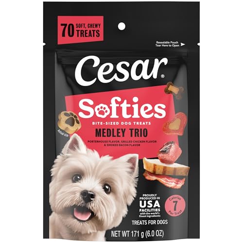 Cesar Softies Medley Trio Flavor Chewy Soft Dog Treats, 6 oz, 8-Pack - image 1