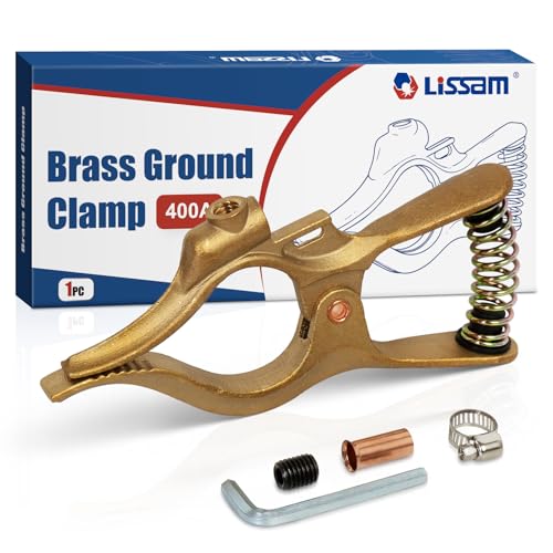 LISSAM 400 Amp Brass Welding Ground Clamp for Welders Heavy Duty