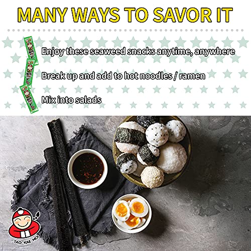 Big Roll Grilled Seaweed Snacks By Tao Kae Noi, Original Flavor Grilled Seaweed Rolls, Healthy Nori Sheet Rolls For Kids And Adults, 6 Pack, 3G Bags #TOP3