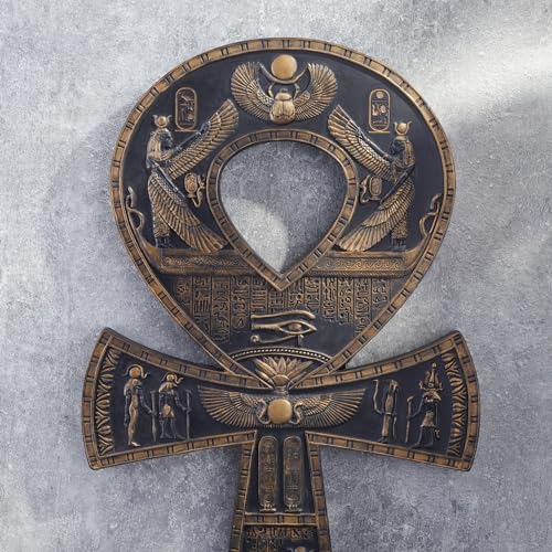 Sculpture murale Ankh Veronese Design plaque égyptienne décoration maison