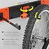 Mimoke Support mural pour vélo, réglable verticalement et horizontalement, capacité de charge jusqu'à 30 kg, panneau perforé avec crochet à outils, peu encombrant, pliable, VTT, vélo de route #2