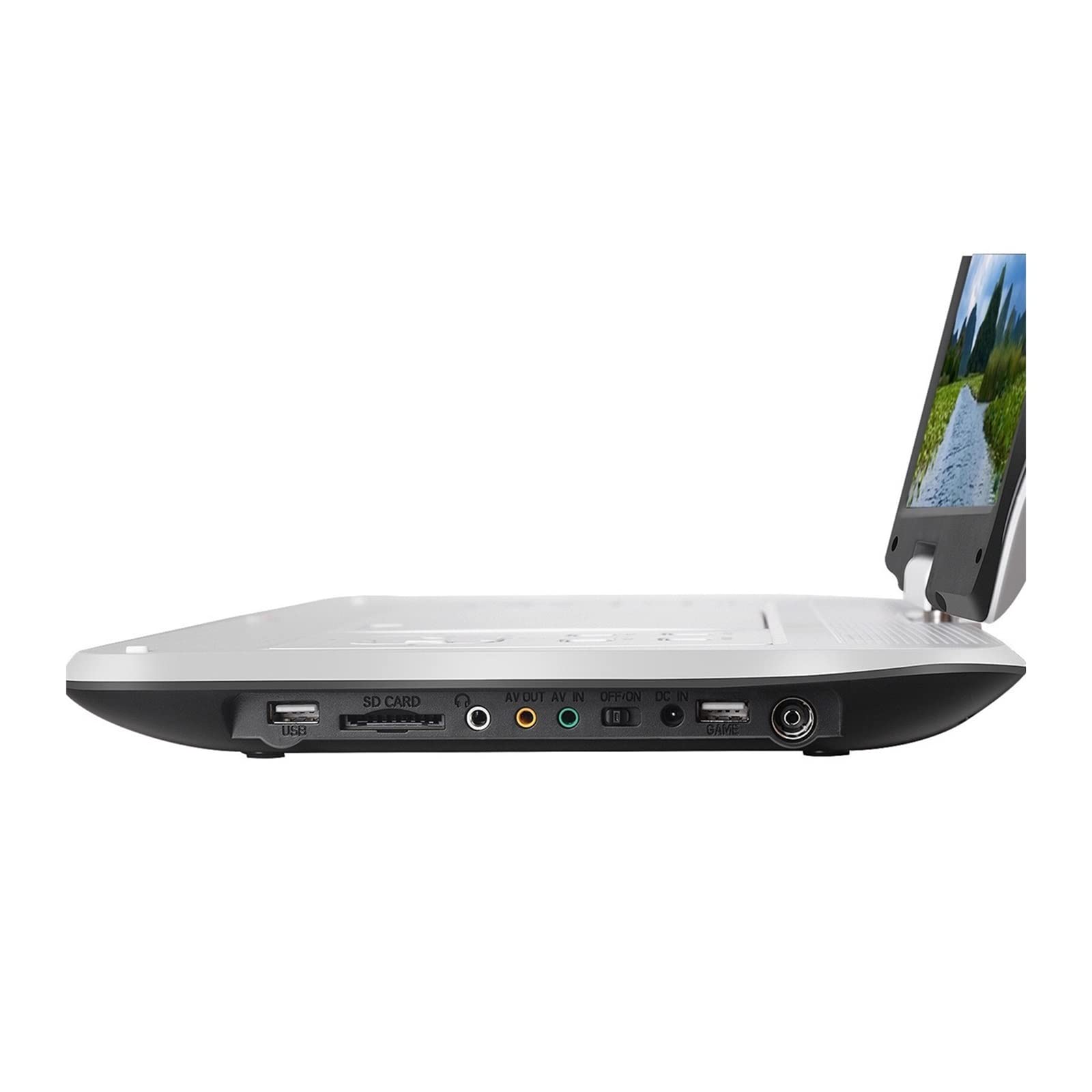 Lecteur DVD pour TV, Écran Rotatif HD Lecteur DVD CD Jeu Super Mince Batterie intégrée Maison Portable Mobile Disque 3D vidéo Machine Haut-Parleur TV pour Films en Famille(Blanc)