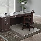 deflect-o 46 by 60-Inch Execumat Studded Beveled Chair Mat for High Pile Carpet, Clear