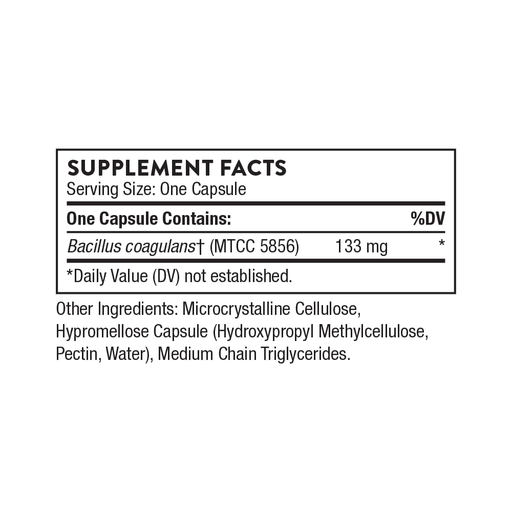 THORNE Bacillus Coagulans, Shelf-Stable Vegan Probiotic, 60 Capsules — Amazon image 2