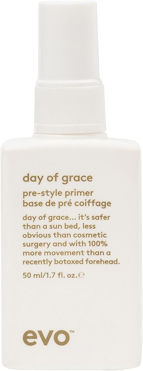 evo Day of Grace Pre-Style Primer – Leave-in Conditioner Heat Protectant Spray – Detangles and Smooths Hair – Travel Size 50ml/ 1.6oz evo Day of Grace Pre-Style Primer – Leave-in Conditioner Heat Protectant Spray – Detangles and Smooths Hair – Travel Size 50ml/ 1.6oz