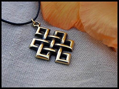 Baldur Jewelry - Tibetan Endless Love Knot Pendant Necklace For Men Women - Celtic Knot Necklace - Brass Eternal Knot Pendant Charm Amulet - Valentine Love Necklace - Friendship Knot Necklace Jewelry #TOP3