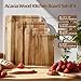 Acacia Wood Cutting Boards Set for Kitchen, 4-Piece Chopping Board Set with Food Icon (Meat, Fish, Vegetables, Fruits) Wooden Butcher Block with Stands & Juice Groove (S,M,L,XL)
