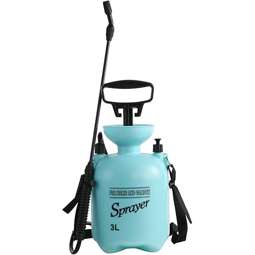 CLICIC Lawn and Garden Portable Sprayer 0.8 Gallon / 3 L - Pump Pressure Sprayer Includes Shoulder Strap.