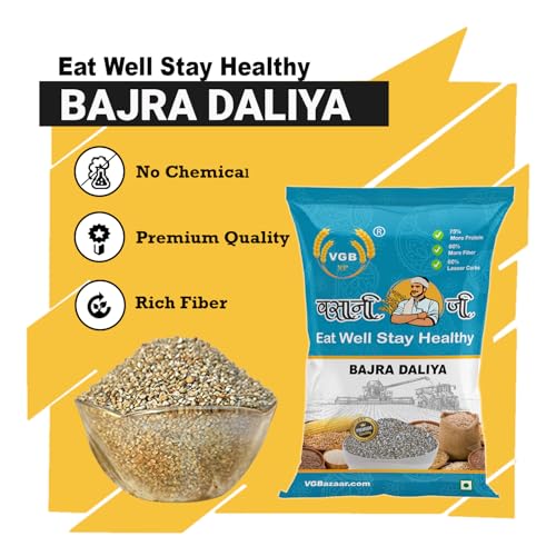 Image of Vasani G Bajra Dalia | Pearl Millet Porridge | Bulrush /Cattail | Bajri /Sajjalu /Sajje /Kambu | Whole Grain Daliya - 1 kg