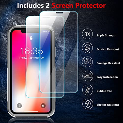 SPIDERCASE for iPhone X/XS Case,[Dual Layer][10 FT Military Grade Drop Protection] [Non-Slip] [2 pcs Tempered Glass Screen Protector] Heavy Duty Shockproof Case for iPhone X/XS 5.8-White - image 5