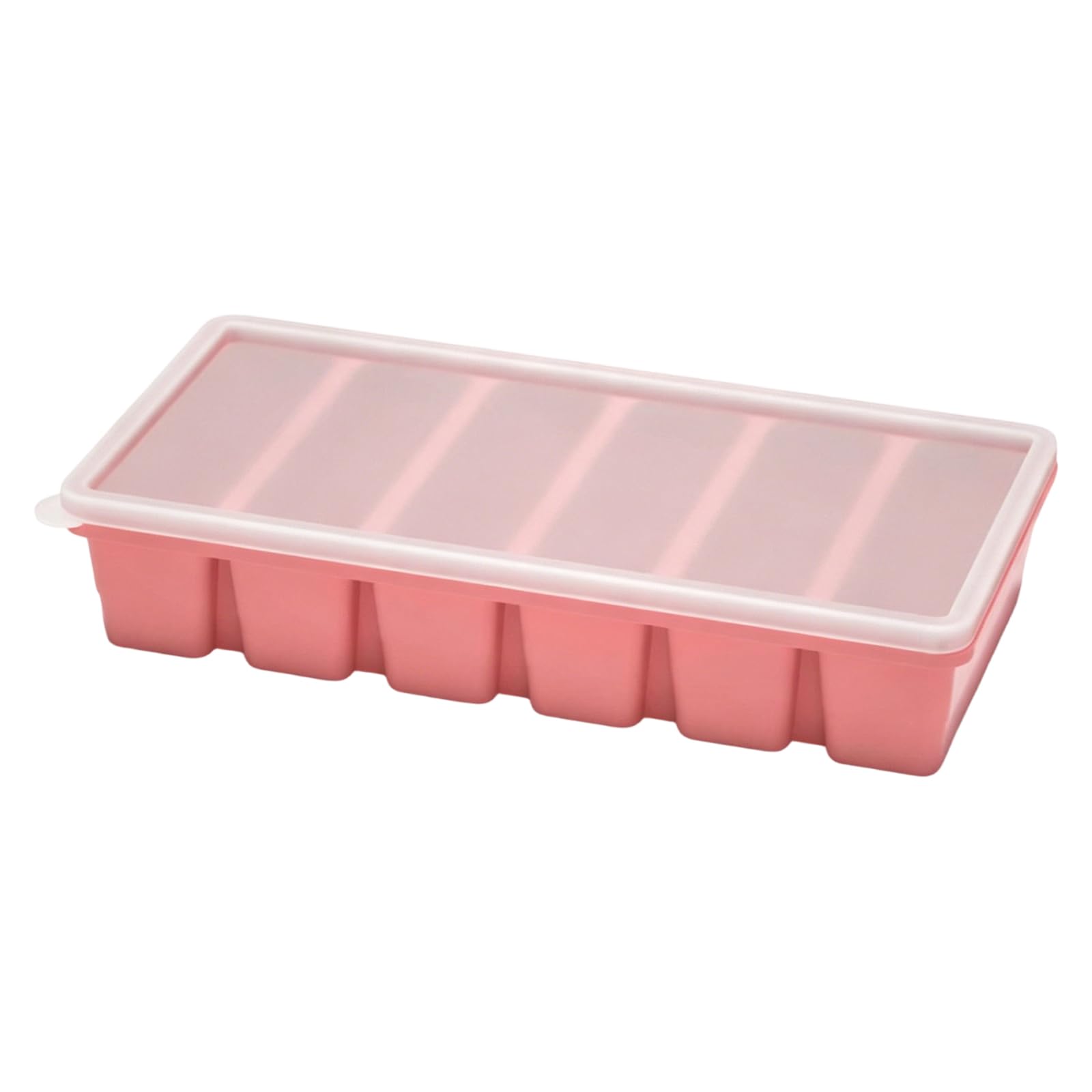 TQUXNGA 6 Cavity Long Ice Cubes Molds Soft Silicone Flexible Freezers Tray with Lid for Easy Removal Freezing Soup Sauces Broth Kitchen Freezers Tray