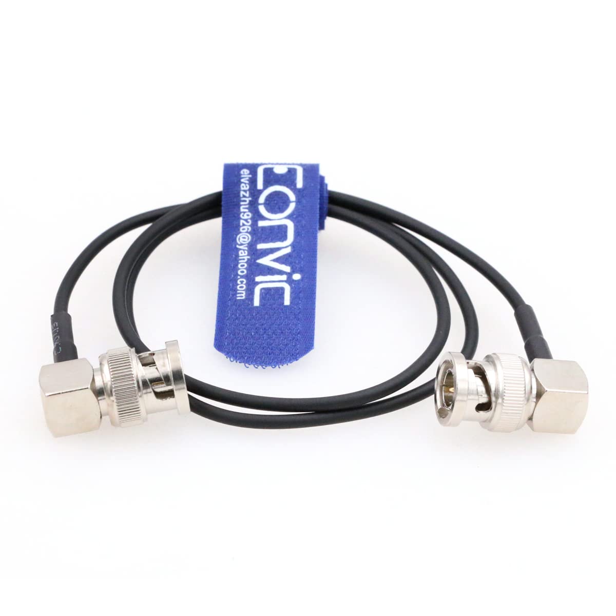 Eonvic 75 Ohm BNC Male Right Angle RG174 Coax Cable (2X 15cm/6in)