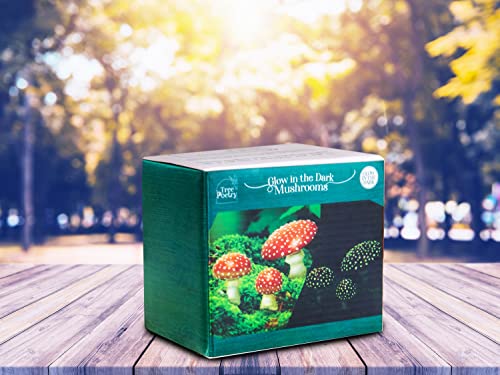 Tree Poetry Mushroom For Garden, Glow In The Dark Fairy Garden Decor Accessories, Micro Landscape, Mushroom Statue #TOP5