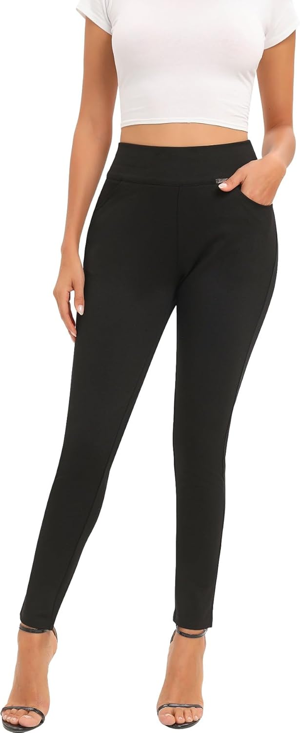 Women's Dress Pants Slim Fit High Waist Stretch Pull On with Pockets for Business Casual - Image 2